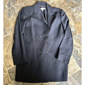 Women's Griffith Gray For St. John Black Pinstripe Blazer Size 8